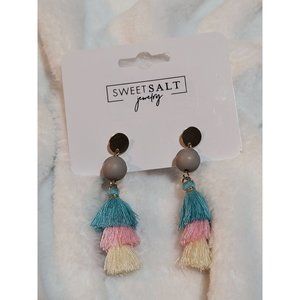 Gold Disk and Tassel Dangle Earrings | Sweet Salt Jewelry